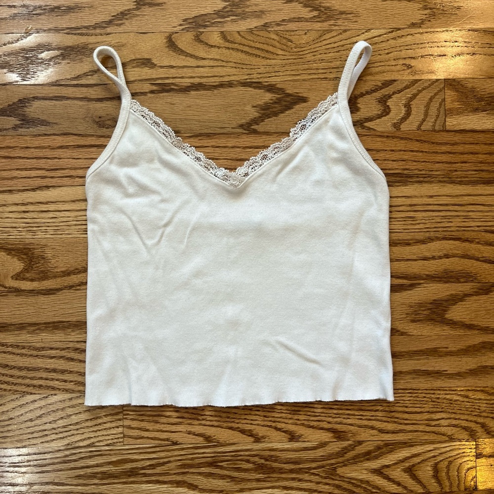 brandy melville white lace cami